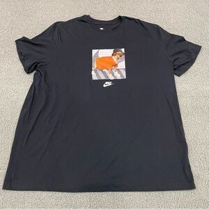 Nike Mens T Shirt Hip Hop Dog Graphic Black Streetwear Short Sleeve Tee